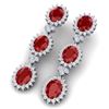 Image 5 : 24.52 CTW Royalty Designer Ruby & VS Diamond Earrings 18K White Gold - REF-436T4X - 38640