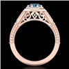 Image 4 : 0.84 CTW Fancy Intense Blue Diamond Solitaire Art Deco Ring 18K Rose Gold - REF-161Y8N - 37930