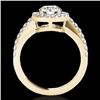 Image 2 : 1.65 CTW H-SI/I Certified Diamond Solitaire Halo Ring 10K Yellow Gold - REF-180M2F - 33474