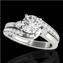 1.75 CTW H-SI/I Certified Diamond Bypass Solitaire Ring 10K White Gold - REF-218H2W - 35097