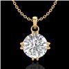 Image 1 : 1 CTW VS/SI Diamond Solitaire Art Deco Stud Necklace 18K Yellow Gold - REF-294M2F - 36916