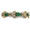 Image 1 : 24.8 CTW Royalty Emerald & VS Diamond Bracelet 18K Yellow Gold - REF-472W8H - 38732