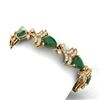 Image 2 : 24.8 CTW Royalty Emerald & VS Diamond Bracelet 18K Yellow Gold - REF-472W8H - 38732