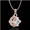 Image 4 : 1.57 CTW VS/SI Diamond Micro Pave Stud Necklace 18K Rose Gold - REF-229M3F - 36954