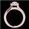 Image 2 : 2 CTW H-SI/I Certified Diamond Solitaire Halo Ring 10K Rose Gold - REF-231M8F - 33856