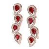 Image 2 : 16.44 CTW Royalty Designer Ruby & VS Diamond Earrings 18K Rose Gold - REF-336Y4N - 39454