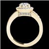 Image 2 : 2 CTW H-SI/I Certified Diamond Solitaire Halo Ring 10K Yellow Gold - REF-355K5R - 34353