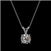 Image 4 : 1 CTW Certified H-SI/I Quality Diamond Solitaire Necklace 10K White Gold - REF-178Y2N - 33182