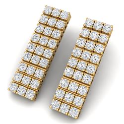4 CTW Certified SI/I Diamond Earrings 18K Yellow Gold - REF-235F2M - 39949