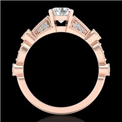 1.03 CTW VS/SI Diamond Solitaire Art Deco Ring 18K Rose Gold - REF-203N6Y - 36972