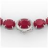 Image 1 : 170 CTW Ruby & VS/SI Diamond Necklace 14K White Gold - REF-993M8F - 22312