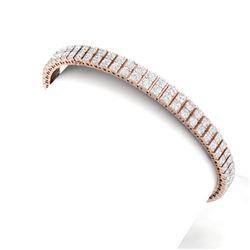 8 CTW Certified SI/I Diamond Bracelet 18K Rose Gold - REF-402X3T - 39936