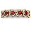 Image 1 : 32.15 CTW Royalty Ruby & VS Diamond Bracelet 18K Yellow Gold - REF-690M9F - 38690