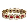 Image 4 : 32.15 CTW Royalty Ruby & VS Diamond Bracelet 18K Yellow Gold - REF-690M9F - 38690
