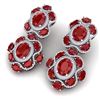 Image 5 : 33.5 CTW Royalty Designer Ruby & VS Diamond Earrings 18K White Gold - REF-518M2F - 39312