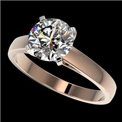 2 CTW Certified H-SI/I Quality Diamond Solitaire Engagement Ring 10K Rose Gold - REF-564K9R - 33030