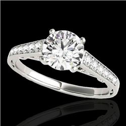 1.35 CTW H-SI/I Certified Diamond Solitaire Ring 10K White Gold - REF-156F4M - 34907