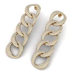 5 CTW Certified VS/SI Diamond Earrings 18K Yellow Gold - REF-340F9M - 40075