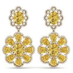 29.9 CTW Royalty Canary Citrine & VS Diamond Earrings 18K Yellow Gold - REF-345N5Y - 39167