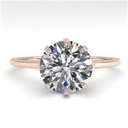 2.03 CTW Certified VS/SI Diamond Engagement Ring 18K Rose Gold - REF-947R4K - 35768