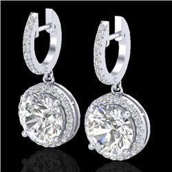 4.50 CTW Micro Pave VS/SI Diamond Certified Designer Halo 18K White Gold - REF-1685T9X - 23181