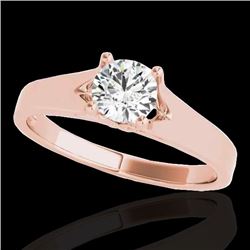 1 CTW H-SI/I Certified Diamond Solitaire Ring 10K Rose Gold - REF-140Y2N - 35156