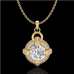1.57 CTW VS/SI Diamond Micro Pave Stud Necklace 18K Yellow Gold - REF-229R3K - 36955