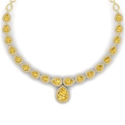 48.24 CTW Royalty Canary Citrine & VS Diamond Necklace 18K Yellow Gold - REF-781H8W - 39434