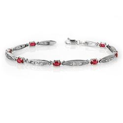 2.75 CTW Ruby & Diamond Bracelet 10K White Gold - REF-38Y2N - 14321