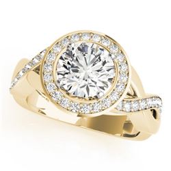 2 CTW Certified VS/SI Diamond Solitaire Halo Ring 18K Yellow Gold - REF-541K3R - 26178