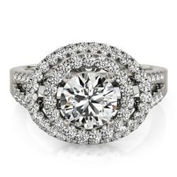 1.75 CTW Certified VS/SI Diamond Solitaire Halo Ring 18K White Gold - REF-438Y4N - 26925