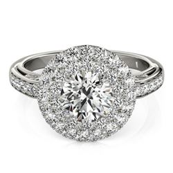 2.25 CTW Certified VS/SI Diamond Solitaire Halo Ring 18K White Gold - REF-481K5R - 26880