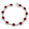 Image 1 : 12.40 CTW Ruby & Diamond Bracelet 14K White Gold - REF-140M9F - 10853