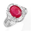 Image 1 : 3.83 CTW Ruby & Diamond Ring 18K White Gold - REF-96R8K - 13308