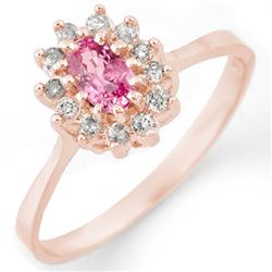 0.60 CTW Pink Sapphire & Diamond Ring 14K Rose Gold - REF-30M5F - 11285