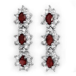 2.81 CTW Ruby & Diamond Earrings 18K White Gold - REF-116H8W - 14288