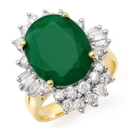 5.41 CTW Emerald & Diamond Ring 14K Yellow Gold - REF-114T2X - 13274