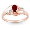 Image 1 : 0.49 CTW Ruby & Diamond Ring Solid 18K Rose Gold - REF-31K8R - 10317