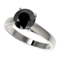 2.15 CTW Fancy Black VS Diamond Solitaire Engagement Ring 10K White Gold - REF-57T6X - 36555