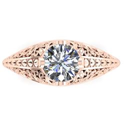 1 CTW Solitaite Certified VS/SI Diamond Ring 14K Rose Gold - REF-277K2R - 38524