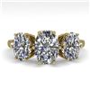 Image 1 : 2.0 CTW Solitaire Past Present Future VS/SI Oval Diamond Ring 18K Yellow Gold - REF-414K3R - 35914