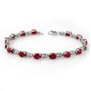 Image 1 : 8.40 CTW Ruby Bracelet 18K White Gold - REF-94W5H - 13990