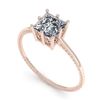 Image 2 : 1.0 CTW VS/SI Princess Diamond Solitaire Engagement Ring 18K Rose Gold - REF-287N4Y - 35894