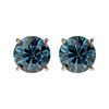 Image 1 : 1.55 CTW Certified Intense Blue SI Diamond Solitaire Stud Earrings 10K Rose Gold - REF-154T5X - 3661