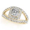 Image 2 : 1.85 CTW Certified VS/SI Princess Diamond Solitaire Halo Ring 18K Yellow Gold - REF-261M3F - 27197