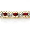 Image 2 : 4.22 CTW Ruby & Diamond Bracelet 10K Yellow Gold - REF-69T3X - 13620