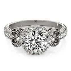 1.33 CTW Certified VS/SI Diamond Solitaire Halo Ring 18K White Gold - REF-374M8F - 26584