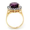 Image 2 : 4.0 CTW Amethyst & Diamond Ring 14K Yellow Gold - REF-70M9F - 13673