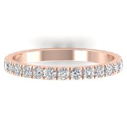 0.86 CTW Certified VS/SI Diamond Art Deco Eternity Band 14K Rose Gold - REF-52M8F - 30325