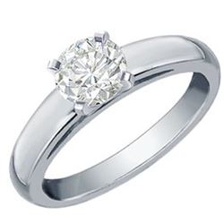 1.0 CTW Certified VS/SI Diamond Solitaire Ring 14K White Gold - REF-289N3Y - 12146